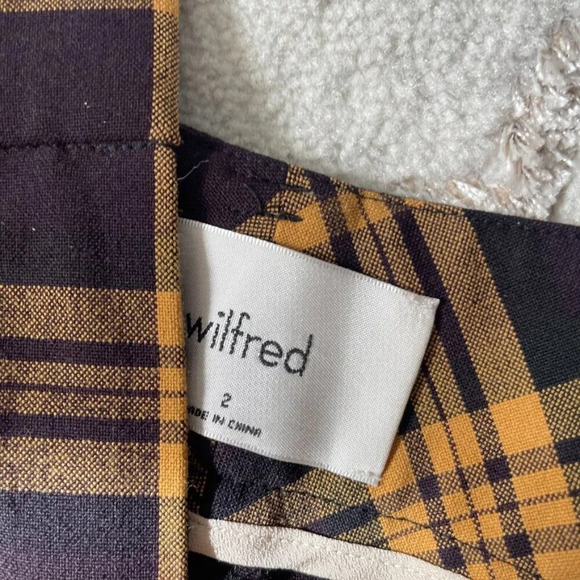 Aritzia Wilfred Tie-Front Jallade Cropped High Waisted Pant Plaid Size 2 - Picture 6 of 7